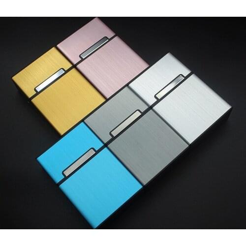 1pc 20 Cigar Cigarette Case Tobacco Holder Pocket Box Storage Container Lighter Aluminum Metal Best Friend Magnetic Buckle