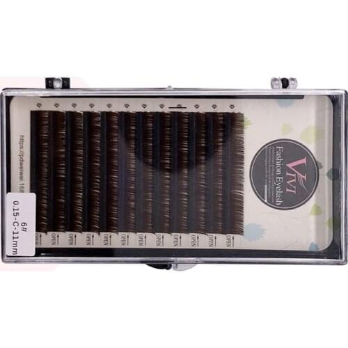 100% Handmade Russian Volume Eyelashes Extensions Beauty Natural Korea Silk Mink Individual Eye Lahe Soft Eyelash 12Lines /Tray