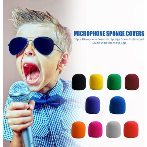 10x Mic Foam Microphone Sponge Covers Professional Studio Windscreen Shield Handheld Microphone DJ Windproof Mic Sleeve
