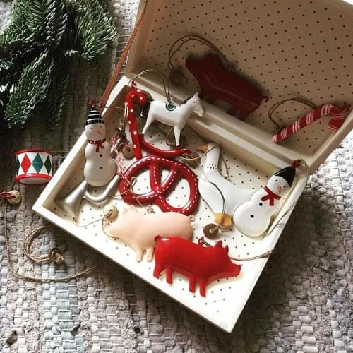 11PCS Christmas Party Nordic Christmas Decoration Metal Pendant Christmas Tree Room Party Holiday Decoration Ornaments