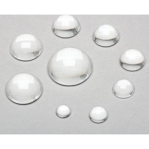 20pcs/10pcs Clear Transparent Hemisphere Glass Flat Back Cabochon Crystal Magnify Base Cover 8mm-25mm Handmade DIY Craft
