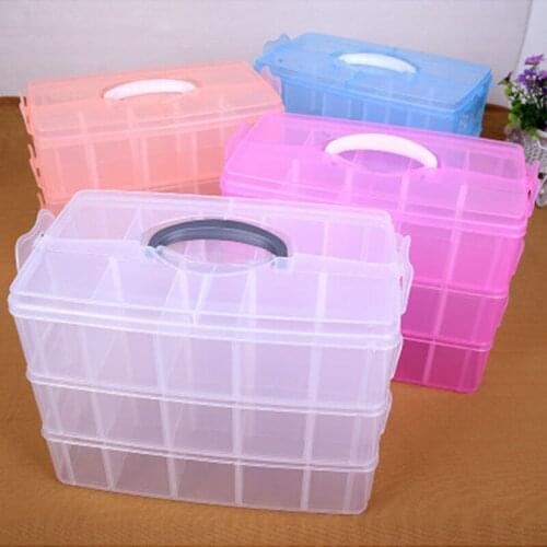 30 Grids Detachable Cosmetic Makeup Organizer Container Plastic Storage Portable Box large three layer toy Desktop Sundry Case