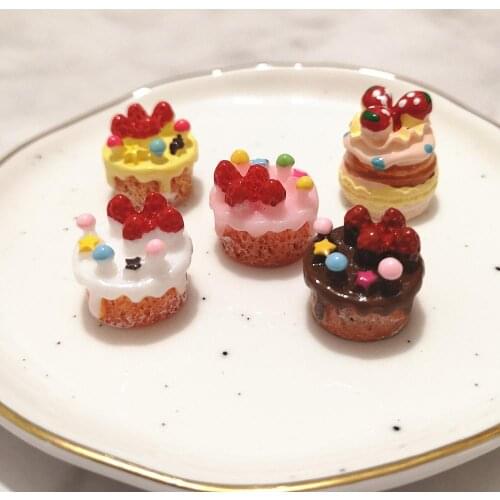 5pcs Cake Model Simulation Food Figurine Pretend Play Kitchen Toys Toy Dinner Doll House Accessories Kids Gift