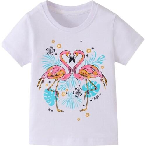 Funnygame Animal Flamingos Baby Kids Boys T Shirt Summer Children Toddler Girls Tops Tees Clothes Child Boys Clothing Cotton