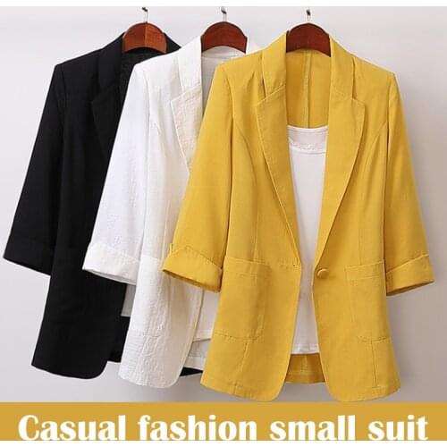 Cotton and Linen Long and Large Size Suit Jacket Loose Casual Fashion Suit WomenS Clothing NYZ Shop