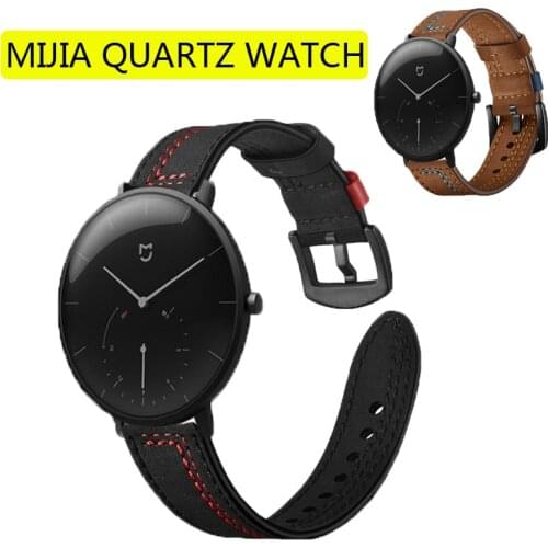 For Xiaomi Mijia Quartz Watch strap leather wristband 20mm width for amazfit GTS straps smart watch replacement bracelet