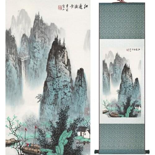 Mountain and River painting Chinese scroll painting landscape art painting home decoration picture 041702