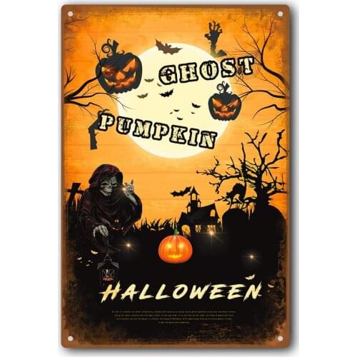 Huangdd Retro Style Metal Tin Sign- Halloween Party Bar Garage Restaurant Cafe Home Wall Decoration Gift for Man Women