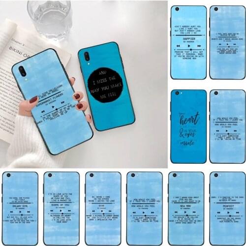 Ed Sheeran Lyrics Pictures DIY Painted Bling Phone Case For Vivo Y91c Y17 Y51 Y67 Y55 Y93 Y81S Y19 V17 vivos5