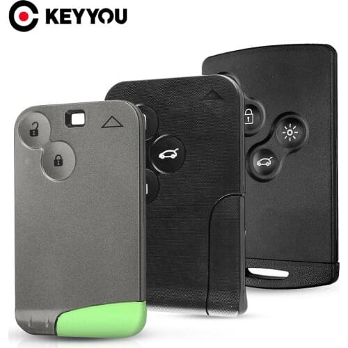 KEYYOU 10X 3 Buttons Smart Card For Renault Clio Logan Megane 2 3 Koleos Scenic Koleos Laguna Espace Key Shell Insert Small Key