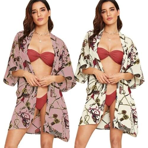 Swimwear Women New Summer Women Swimwear Kaftan Cover Up Dress Cardigan Kimono Bikini Beachwear Swimming Suit For Women New