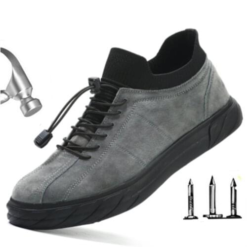 Fashionable Indestructible Shoes Mens Boots Anti-smash-proof Puncture Anti-slip Wear-resistant Safety Shoes Welding Work Shoes