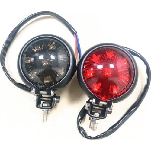 Motorcycle Red 12V LED Adjustable Cafe Racer Style Stop Tail Light Motorbike Brake Rear Lamp Taillight