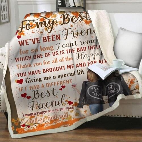 Soft Flannel throw Blankets To My friend Message Letter Quilt cover Thick Wrap Blanket Home Textiles Bed Sofa Express Love gift