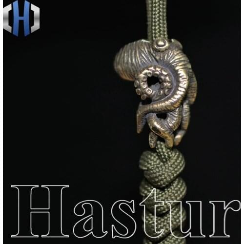 Octopus Knife Beads Brass Squid Beads Umbrella Rope Pendant Vintage Copper Paracord Beads DIY Survival Paracord Beads