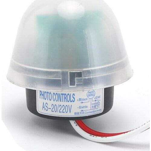 AS-20 Light Control Switch 220v Rainproof Auto Turn On and Off Street Light Control Sensor High-Sensitivity Light Sensor Switch