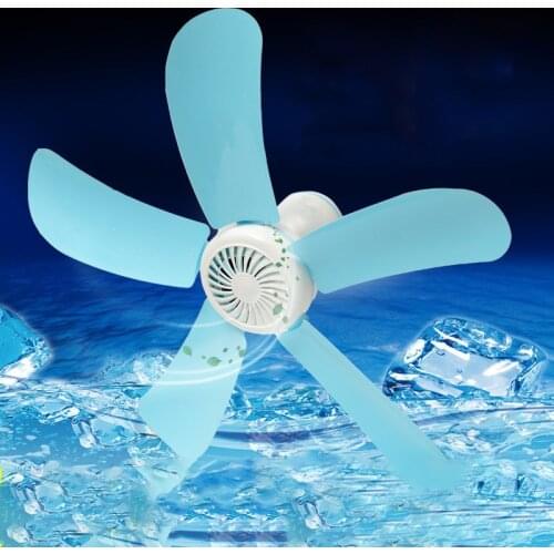 Ceiling Fan Canopy Hanging Camping Tent Fans 5 Blades Strong Wind Silent for Outdoor Hiking Barbecue Home Dormitory Bed 7w FS76