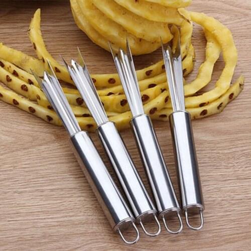 Pineapple Peeler Stainless Steel Fruit Peeler Tools Portable Pineapple Fork Non-slip Handle Knife Kitchen Accessories