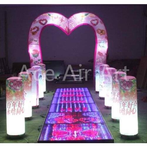 Wedding decoration standing LED light Inflatable LOVE shaped wedding Arch and pillars