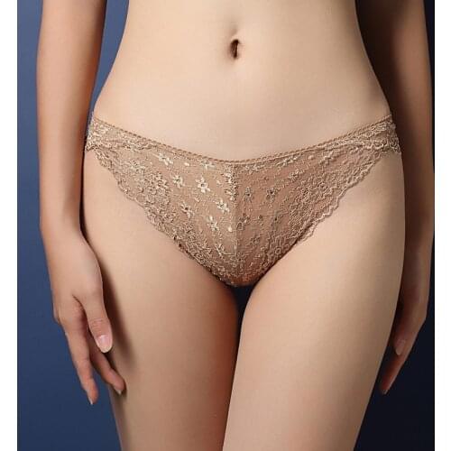 Women Underwear Sexy Lace Transparent Temptation Briefs Low Waist Lift Hip Hollow Underpant Female Intimate Lingerie Panteis