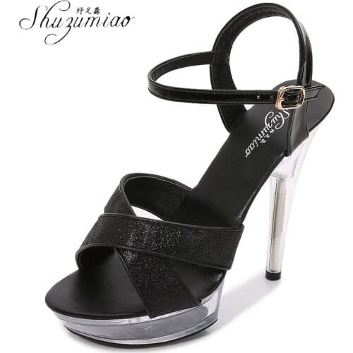 SHUZUMIAO Sexy High Heels Shoes Women Pumps Peep Toe Platform Heels Women Shoes Party Buckle Strap Wedding Shoes Woman High Heel