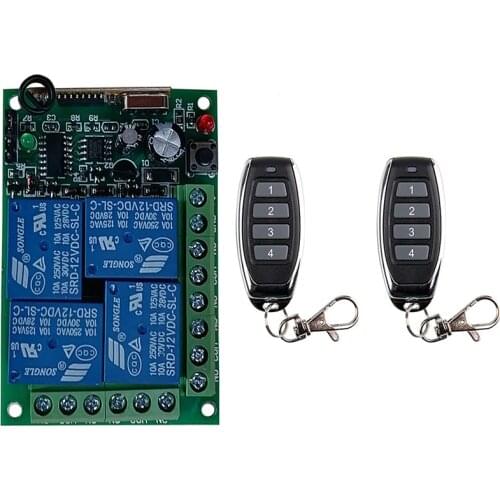 Universal Wireless Remote Control Switch DC12V 24V 4CH relay Radio Receiver Module With RF Remote controller 433 Mhz Transmitter