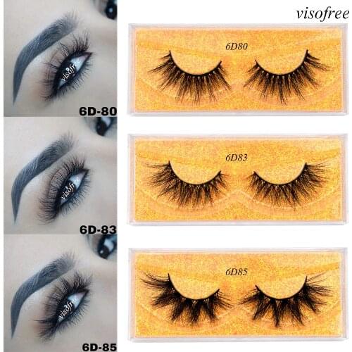 Visofree 6D mink eyelashes natural hand made false lashes maquiagem lashes mink faux cils makeup 5D mink lashes bulk for beauty