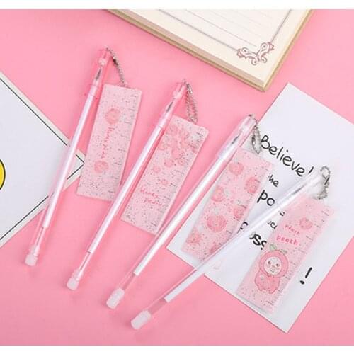 Straightedge Pendant Gel Pen Novelty Cute Cool Pens Korean Stationery Cute Pens Black Signature Gel Pen Office Accessories