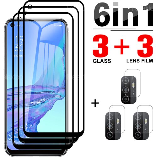 6-in-1 Cover Tempered Glass For Oppo A5 2020 Screen Protector For Oppo A31 2020 A53 2020 A53s 2020 A73 5G Phone Camera Lens Film