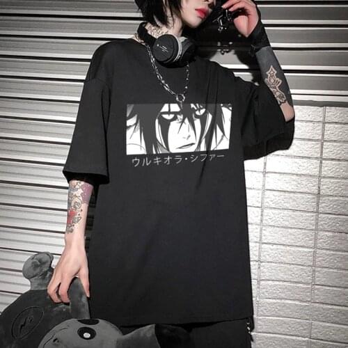 Japanese Anime woman tshirts Kawaii Zaraki Kenpachi Cartoon Tshirt goth tees shirt harajuku summer Bleach Ichigo Tops Unisex Tee