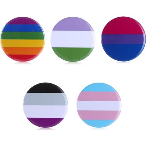 Pride Rainbow Gay Pins Flag Tinplate Badge Support Gay Lesbian Bisexual Transgender Symbol Pin Icons Brooch Jewelry Accessories