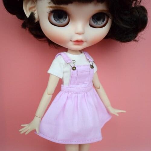 1PCS Cute Pink/Demin Blue Blyth Doll Dress Outfit 1/6 Licca, Azone Doll Clothes Accessories