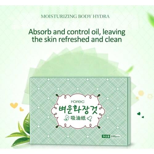 100Sheets/pack Green Tea Facial Oil Blotting Sheets Paper Cleansing Face Oil Control Absorbent Paper Face Blotting Clean