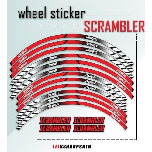 12 Strips Hot Stickers Moto Decal Sticker Motorcycle Decals Reflective Waterproof Wheel Decals For DUCATI SCRAMBLER 400 800 1100