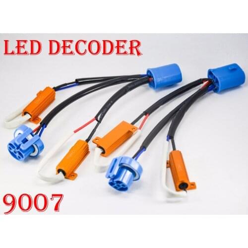 2PCS 9007 HB5 50W 6ohm Gold Fuse LED Headlight Canbus Error Canceler Decoder Capacitor Load Resistor Anti-Hyper Flash Blink H4