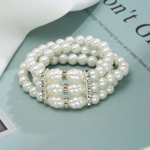 3pcs/set Fashion Elegant Simulated Beads Pearl Star Multilayer Summer Beaded Bracelets Set for Women Charm Party Jewelry Gift
