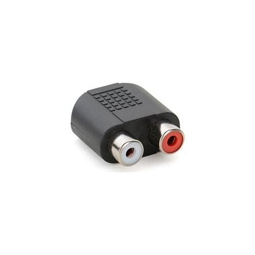 5pcs Speaker Power Amplifier Plated 3.5mm Audio Stereo Jack Female To 2 RCA Female Audio Jack Connector Adapter