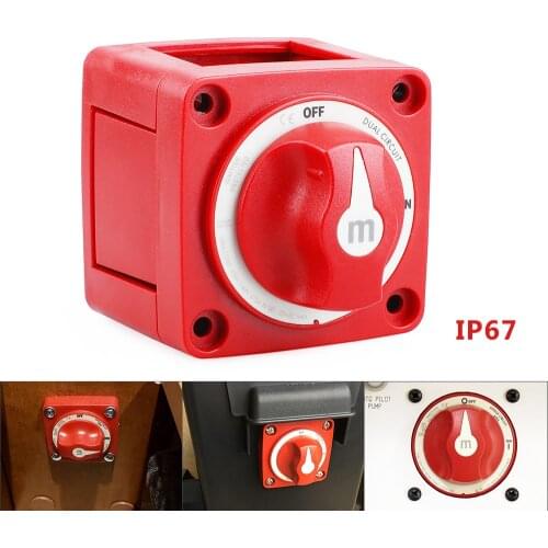 6010 M-Series DC 12-32V Battery Switch Isolator Disconnect Rotary Dual Circuit Switch 300-450A Marine Boat M10 Waterproof IP67