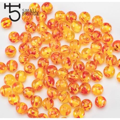 8mm Gold Color Plastic Acrylic Beads For Jewelry Making DIY Bracelet Material Round Resin Spacer Beads Wholesale Q201