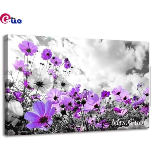 Diy Diamond Painting Modern Purple Flower Daisy Cross Stitch Full Mosaic Diamond Embroidery 5D Handmade Home Decorations