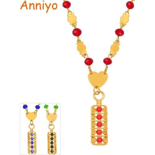 Anniyo New Blue/Red/Green Marshall Pendant Ball Beads Necklaces Melanesia Women Gold Color Guam Micronesia Chuuk Jewelry #163906