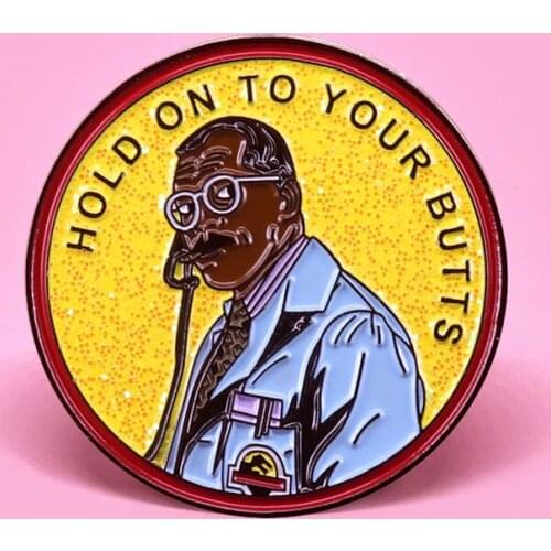 Jurassic Hold On To Your Butts Brooch Pins Enamel Metal Badges Lapel Pin Brooches Jackets Jeans Fashion Jewelry Accessories