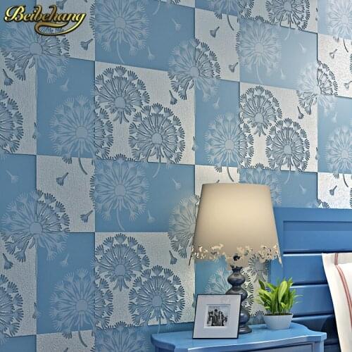 Beibehang papel de parede 3D wall paper Bedroom living room Pastoral thick non-woven wallpaper minimalist stereoscopic dandelion