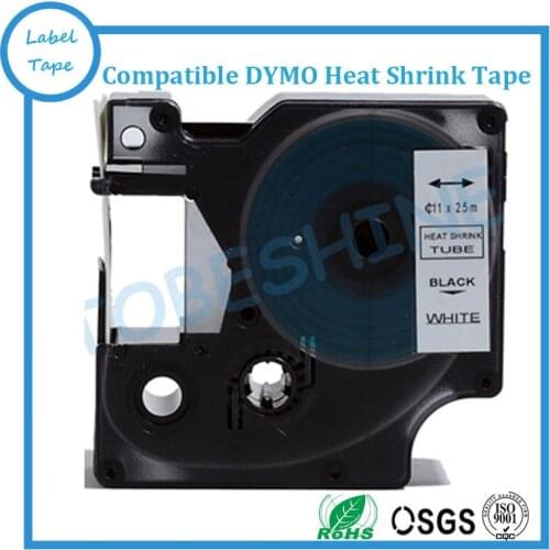 19mm Black on White Dymo Heat Shrink Tube for DYMO Rhino Printer