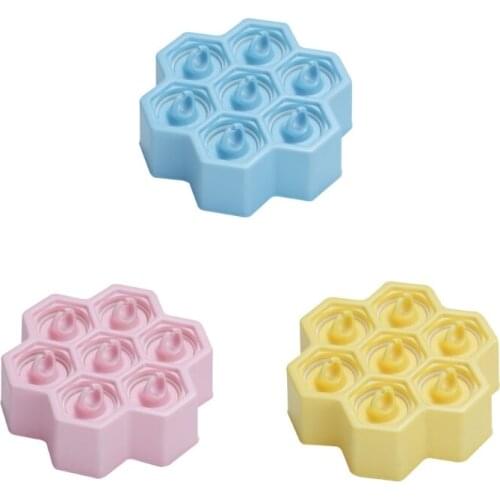 DIY Popsicle Makers Silicone for Egg Bites Ice Cream Lollipop with Sticks Pink Honeycomb Ice Tray for Baby Frozen Mould