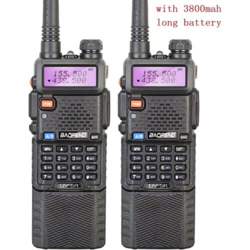 2PCS Two Way Radio Walkie Talkie Baofeng UV-5R 5W/8W With 3800Mah Long Battery dual band walkie talkie Baofeng uv5r
