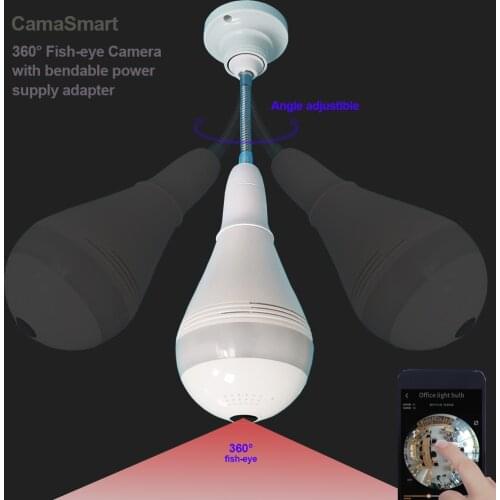 E27 360° WIFI Camera Upgraded Panoramic Fisheye LED Light Bulb Wireless Surveillance Smart Life Device Remote View Control V380