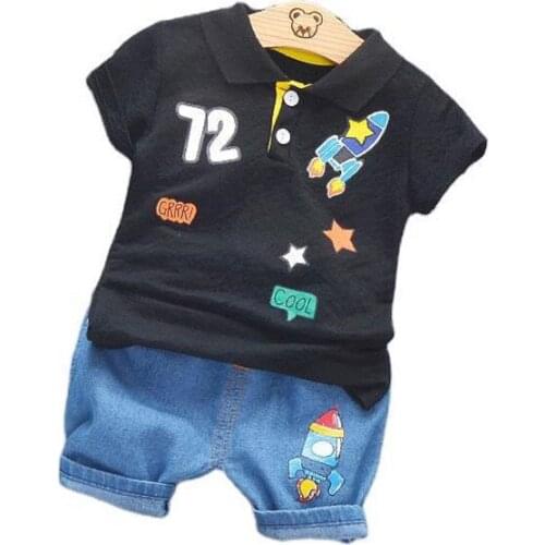 Summer Baby Girls Boys Clothing Kids Clothes Lovely Suits Lapel T Shirt Shorts 2pcs/Sets Infant Children Fashion Casual Costume