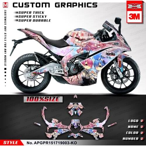 KUNGFU GRAPHICS Motorbike Stickers Sport bike Decal Self Adhesive Kit for Aprilia GPR 150 GRP150 2017 2018 2019, Customizable