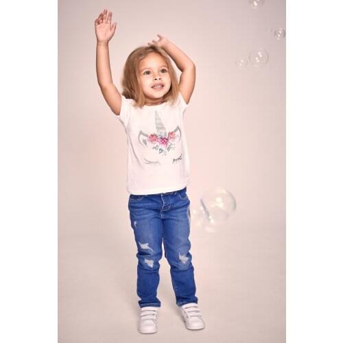 Jumping Meters Summer Animals Print Girls Unicorn T shirts Cotton Baby Cute Clothing Fashion Childrens Tees Tops